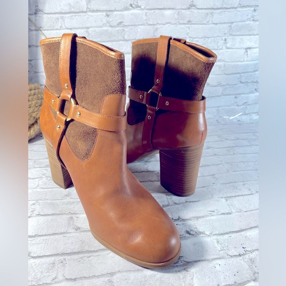 Lauren Ralph‎ Lauren Western Leather Suede Ankle Boots Sz 10B